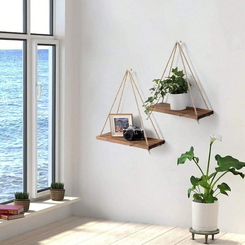 1PC Wooden Swing Hanging Hemp  - Terracotta Pot review and price