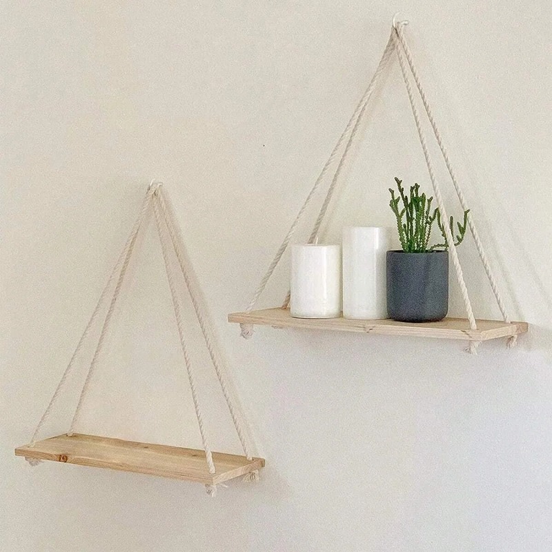 1PC Wooden Swing Hanging Hemp  - Terracotta Pot review and price
