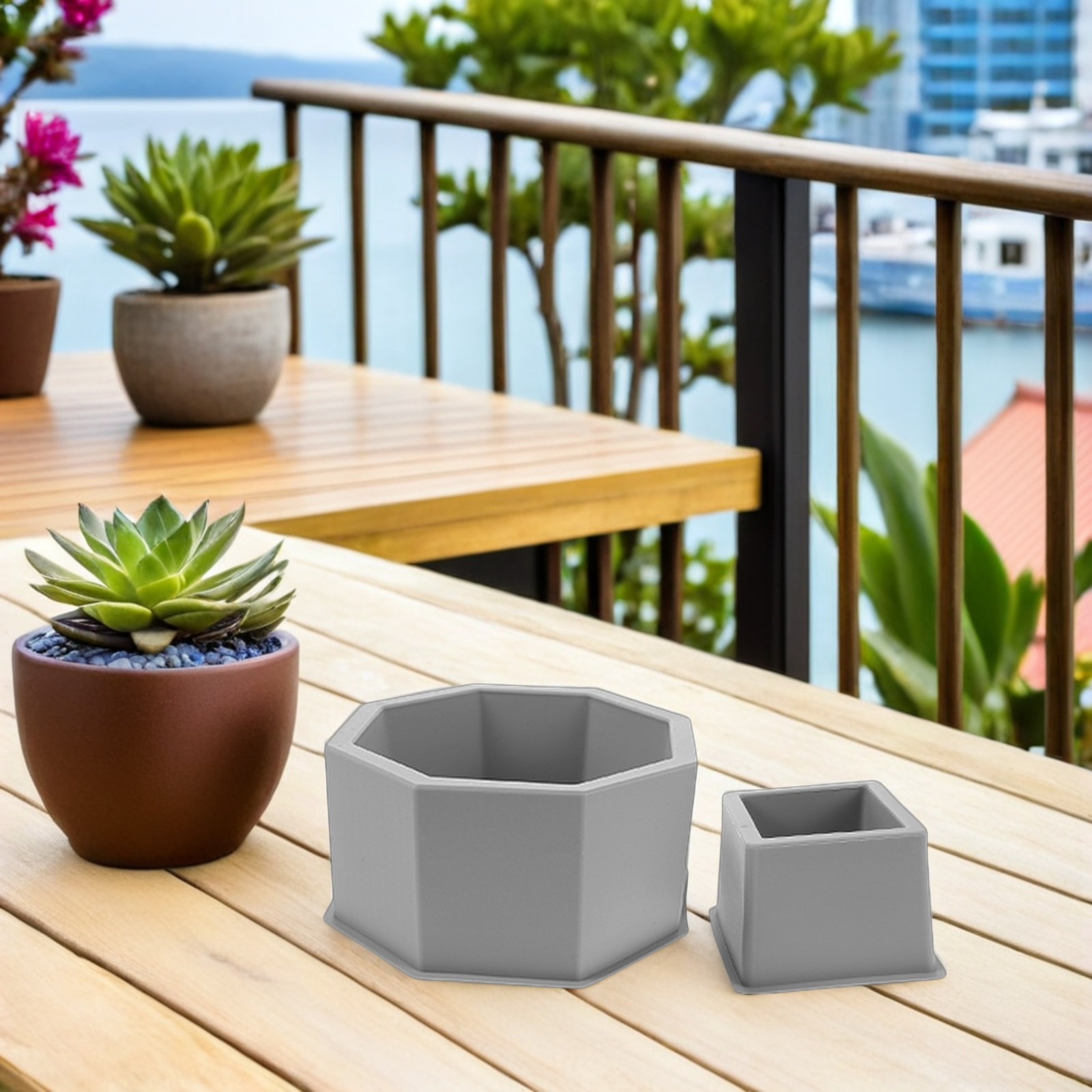 2Pcs Silicone Concrete Planter - Succulent Set review and price