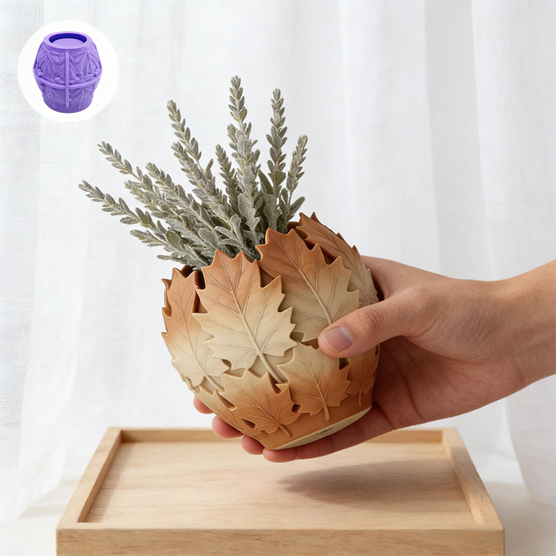 Leaves-shaped silicone art mol - Terracotta Pot review and price