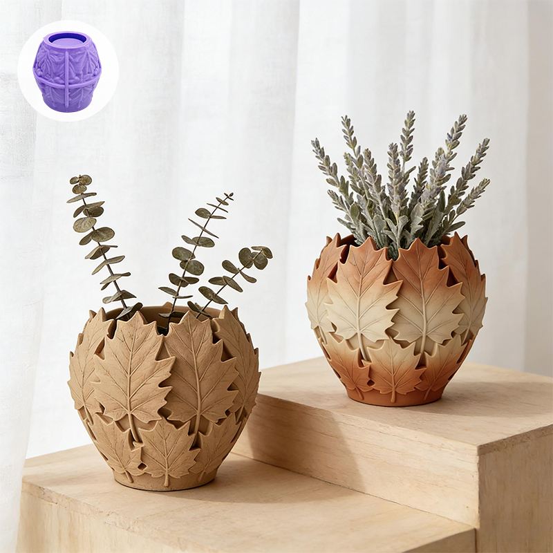 Leaves-shaped silicone art mol - Terracotta Pot review and price