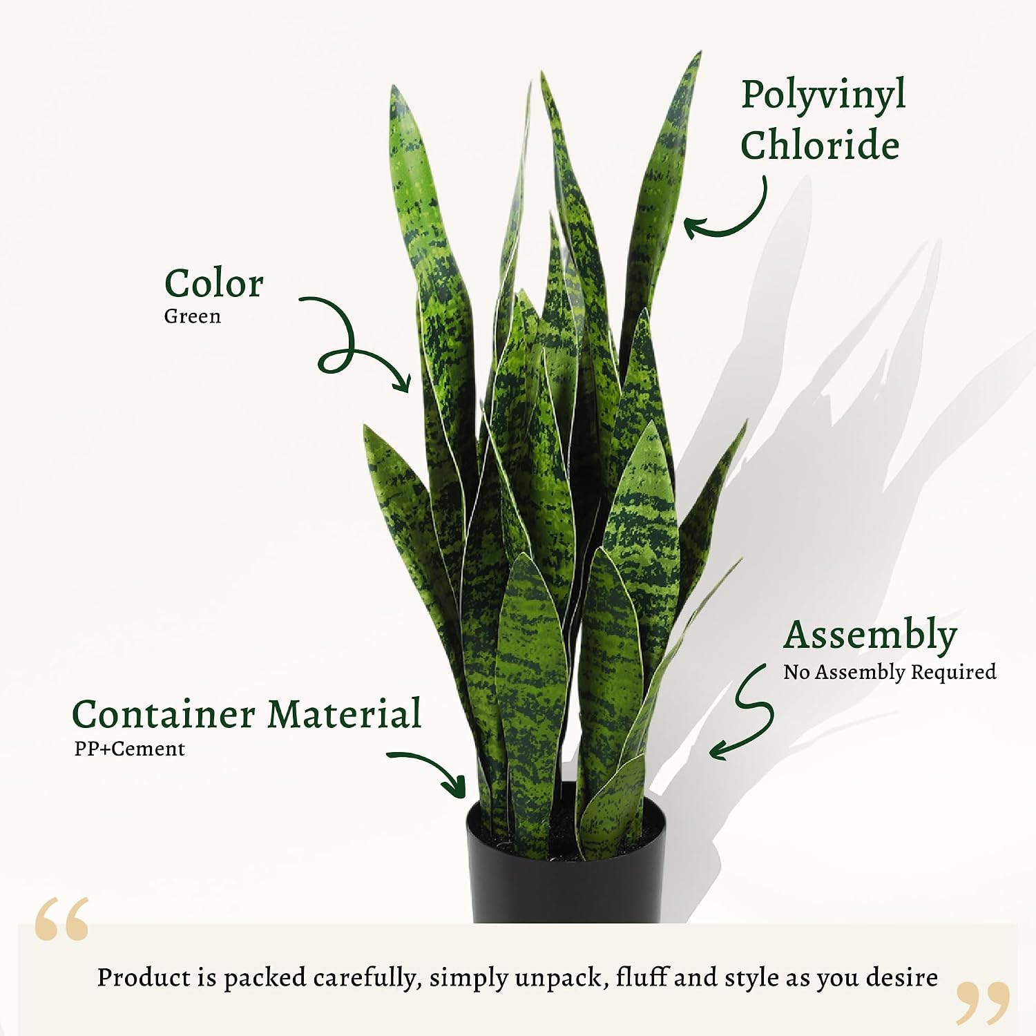 Artificial Snake Plant, 35in G - Snake Plant review and price